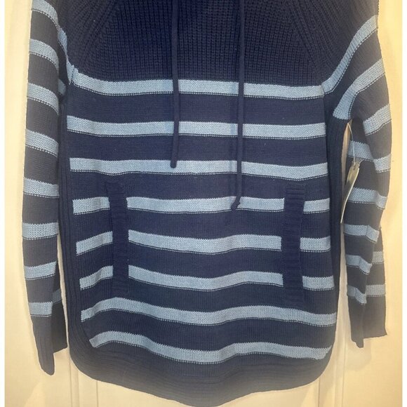 St Johns Bay Women’s Blue Pullover Sweater Cowl Neck Drawstring Pockets Sz M NEW - Picture 3 of 10